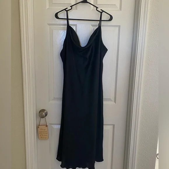 bebe black slip dress Satin Jacquard Slip Dress